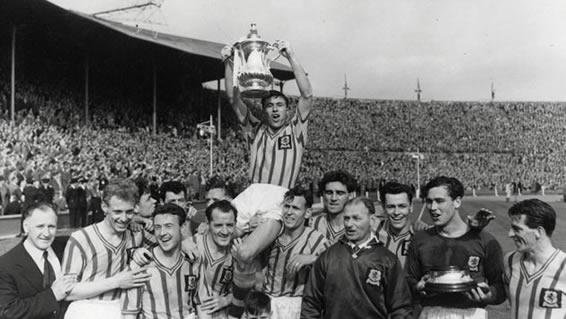Aston Villa winning the FA Cup in 1957