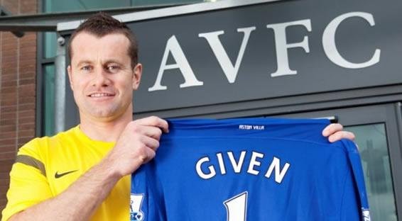 Shay Given with the Aston Villa shirt
